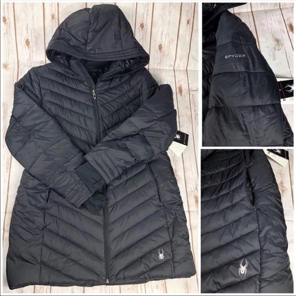 Spyder XL black long puffer coat - Picture 4 of 4